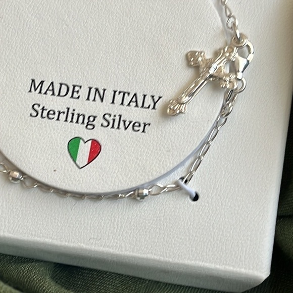Brand New Sterling Silver Cross Bracelet Religious Christian Jesus Made in Italy - Picture 5 of 14